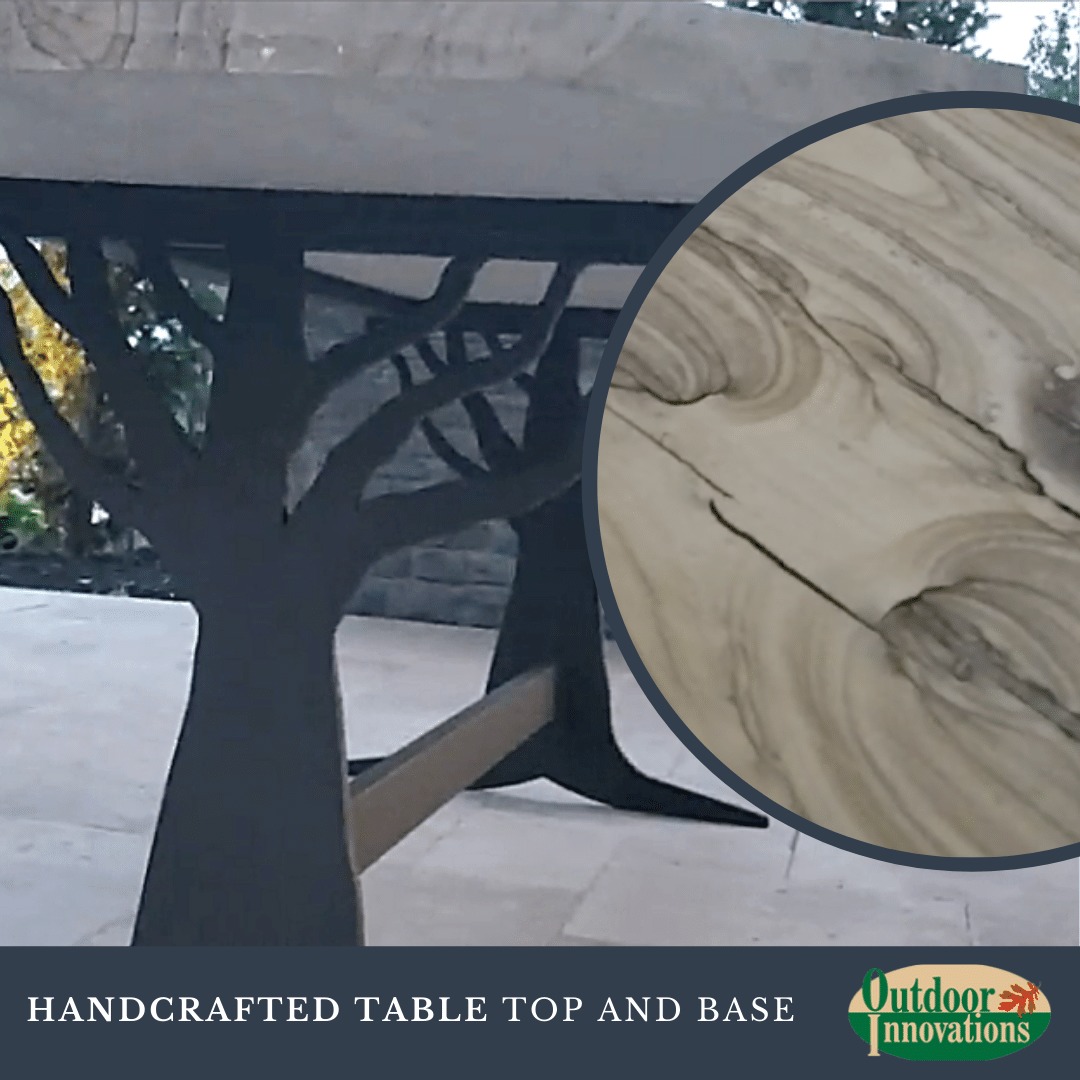 landscaping ideas: handcrafted table top and base