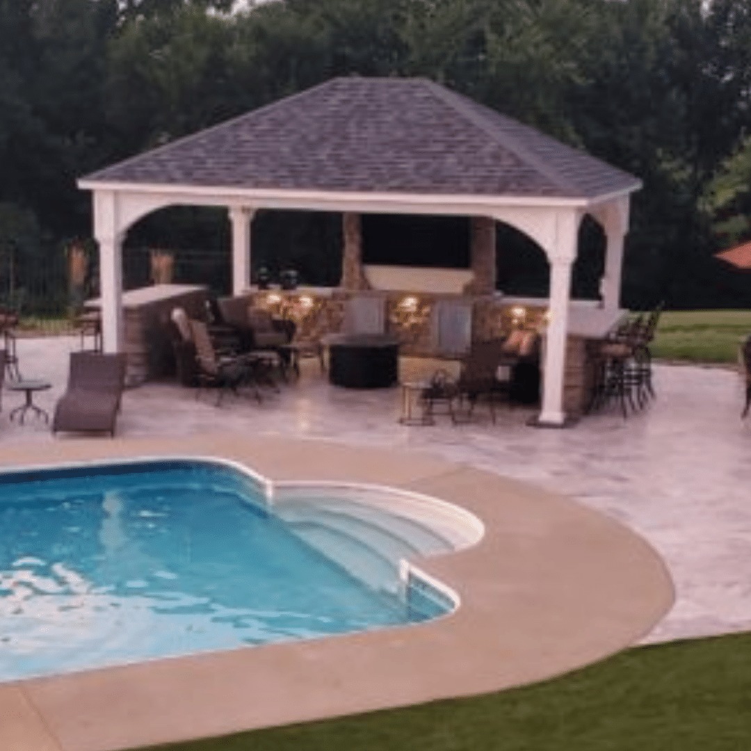 Custom limestone countertops and tabletops by Outdoor Innovations